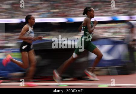 London, United Kingdom. 23 July, 2023. Netherlands Sifan Hassan (right) competing in the Women's 5000m during Diamond Leagues Athletics Meeting of London. Credit: George Tewkesbury/Alamy Live News Stock Photo