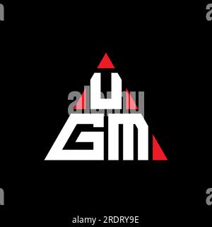 Logo de lettre triangle UGM avec forme de triangle. Monogramme de conception de logo triangle UGM. Modèle de logo vecteur triangle UGM avec couleur rouge. UGM triangul Illustration de Vecteur