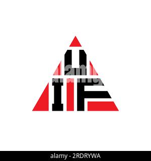 Logo de lettre triangle UIF avec forme de triangle. Monogramme de logo triangle UIF. Modèle de logo vecteur triangle UIF avec couleur rouge. UIF triangul Illustration de Vecteur