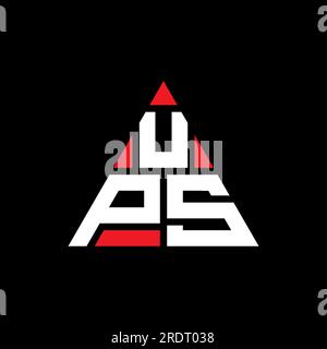 Logo lettre triangle UPS en forme de triangle. Monogramme de logo triangle UPS. Modèle de logo vecteur triangle UPS avec couleur rouge. UPS triangul Illustration de Vecteur