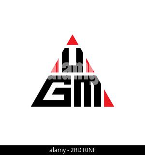 Logo de lettre triangle UGM avec forme de triangle. Monogramme de conception de logo triangle UGM. Modèle de logo vecteur triangle UGM avec couleur rouge. UGM triangul Illustration de Vecteur