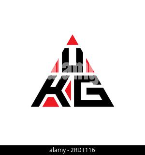 Logo de lettre triangle UKG avec forme de triangle. Monogramme de conception de logo triangle UKG. Modèle de logo vecteur triangle UKG avec couleur rouge. UKG triangul Illustration de Vecteur