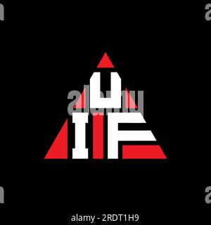 Logo de lettre triangle UIF avec forme de triangle. Monogramme de logo triangle UIF. Modèle de logo vecteur triangle UIF avec couleur rouge. UIF triangul Illustration de Vecteur