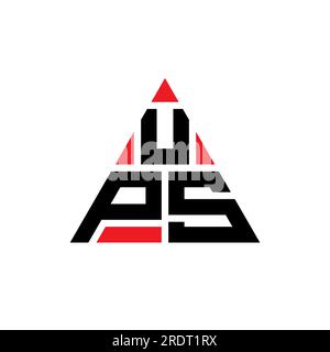 Logo lettre triangle UPS en forme de triangle. Monogramme de logo triangle UPS. Modèle de logo vecteur triangle UPS avec couleur rouge. UPS triangul Illustration de Vecteur