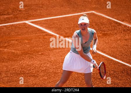 Nice, France. 21 juillet 2023. Céline Naef pour l'équipe suisse contre Alize Cornet pour l'équipe française lors de la Hopman Cup 2023, Championnats du monde ITF par équipes mixtes le 21 2023 juillet au Nice Lawn tennis Club à Nice, France - photo Emilie Lohmann/OLLI Media/DPPI crédit : DPPI Media/Alamy Live News Banque D'Images