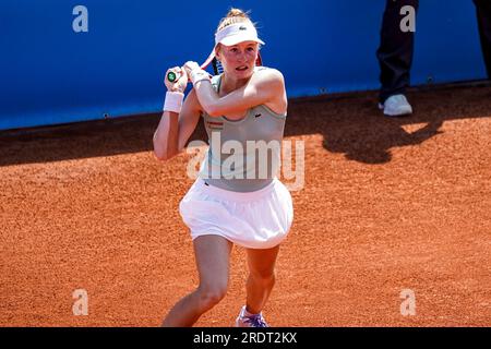 Nice, France. 21 juillet 2023. Céline Naef pour l'équipe suisse contre Alize Cornet pour l'équipe française lors de la Hopman Cup 2023, Championnats du monde ITF par équipes mixtes le 21 2023 juillet au Nice Lawn tennis Club à Nice, France - photo Emilie Lohmann/OLLI Media/DPPI crédit : DPPI Media/Alamy Live News Banque D'Images