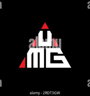 Logo de lettre triangle UMG avec forme de triangle. Monogramme de conception de logo triangle UMG. Modèle de logo vecteur triangle UMG avec couleur rouge. UMG triangul Illustration de Vecteur