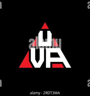Logo lettre triangle UVA avec forme de triangle. Monogramme de logo triangle UVA. Modèle de logo vecteur triangle UVA avec couleur rouge. UVA triangul Illustration de Vecteur