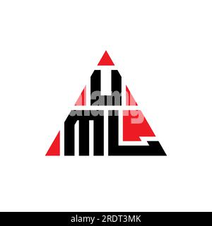 Conception de logo de lettre triangle UML avec forme de triangle. Monogramme de conception de logo triangle UML. Modèle de logo vectoriel triangle UML avec couleur rouge. UML triangul Illustration de Vecteur