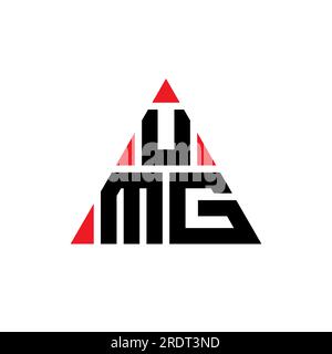 Logo de lettre triangle UMG avec forme de triangle. Monogramme de conception de logo triangle UMG. Modèle de logo vecteur triangle UMG avec couleur rouge. UMG triangul Illustration de Vecteur