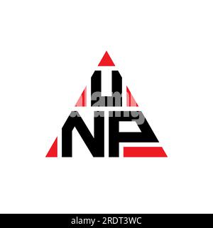 Logo de lettre triangle UNP avec forme de triangle. Monogramme de logo triangle UNP. Modèle de logo vecteur triangle UNP avec couleur rouge. UNP triangul Illustration de Vecteur