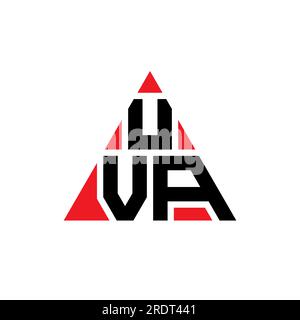 Logo lettre triangle UVA avec forme de triangle. Monogramme de logo triangle UVA. Modèle de logo vecteur triangle UVA avec couleur rouge. UVA triangul Illustration de Vecteur