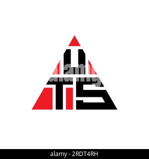 Logo de lettre triangle UTS avec forme de triangle. Monogramme de logo triangle UTS. Modèle de logo vecteur triangle UTS avec couleur rouge. UTS triangul Illustration de Vecteur