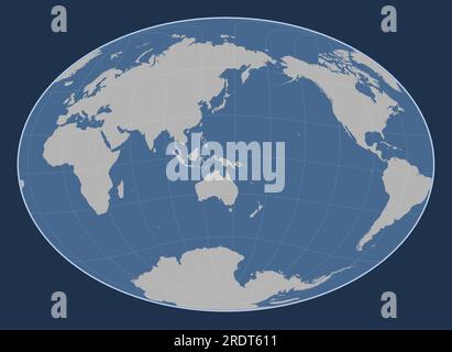 Plaque tectonique de la mer de Salomon sur la carte à contour solide dans la projection oblique de Fahey centrée méridien et latitudinal. Banque D'Images