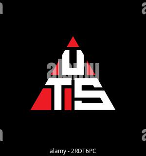 Logo de lettre triangle UTS avec forme de triangle. Monogramme de logo triangle UTS. Modèle de logo vecteur triangle UTS avec couleur rouge. UTS triangul Illustration de Vecteur