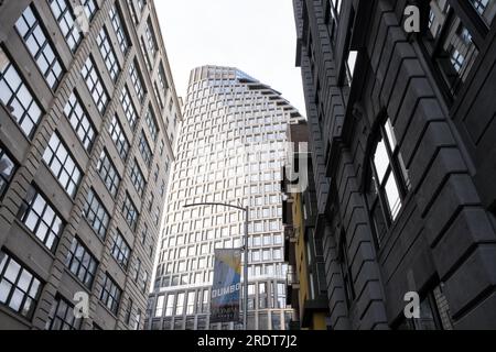 Détail architectural de Dumbo (abréviation de Down Under the Manhattan Bridge Overpass), un quartier du quartier de Brooklyn à New York Banque D'Images