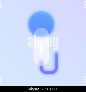 microphone verre morphisme tendance style icône Illustration de Vecteur