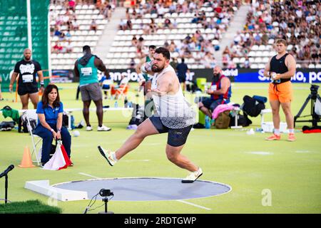 Madrid, Espagne. 22 juillet 2023. Konrad Bukowiecki participe au WACT/Europe Silver Athletics Meeting célébré au stade Vallehermoso de Madrid. (Photo Alberto Gardin/SOPA Images/Sipa USA) crédit : SIPA USA/Alamy Live News Banque D'Images