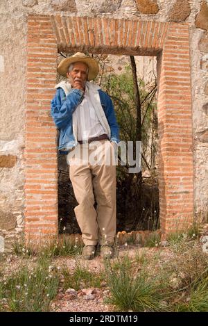 Vieil homme, Mineral de Possos, Guanajuato, Mexique Banque D'Images