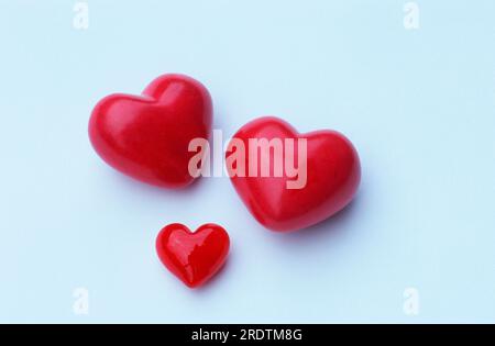 Coeurs rouges, découpe, objet Banque D'Images