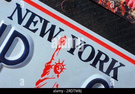 Plaques d'immatriculation de New York, New York, États-Unis Banque D'Images