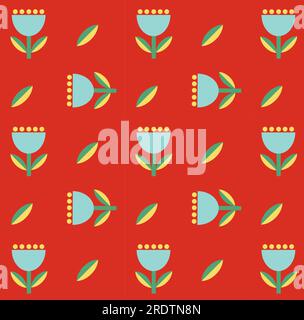 Vector abstraction de fond transparente dans le style scandinave motifs géométriques fleurs tulipes Vector EPS10 Illustration de Vecteur