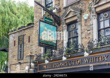 16th Century The Prospect of Whitby Pub, Wapping Wall, Wapping, London Borough of Tower Hamlets, Greater London, Angleterre, Royaume-Uni Banque D'Images
