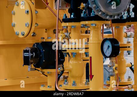 Station de contrôle de gaz pour réduire la pression de gaz et compter la quantité de gaz utilisée Banque D'Images