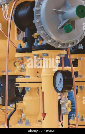 Station de contrôle de gaz pour réduire la pression de gaz et compter la quantité de gaz utilisée Banque D'Images