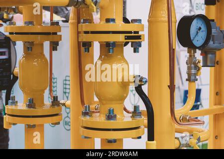 Station de contrôle de gaz pour réduire la pression de gaz et compter la quantité de gaz utilisée Banque D'Images