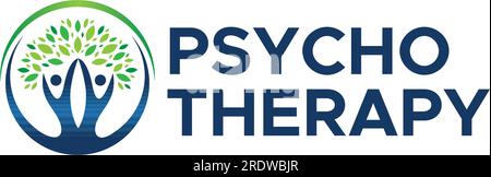 Conception moderne DE logo People Tree de PSYCHOTHÉRAPIE Illustration de Vecteur