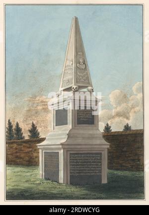 Tombe de Nathaniel Wickham, du cimetière de West Ham entre 1796 et 1811 par Daniel Lysons Banque D'Images