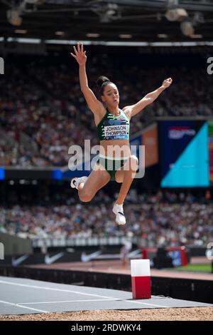 Londres, Royaume-Uni. 23 juillet 2023. Katarina Johnson-Thompson de Grande-Bretagne et ni en compétition dans le saut en longueur féminin au Wanda Diamond League London Event, London Stadium le 23 juillet 2023. Photo de Gary Mitchell/Alamy Live News Banque D'Images