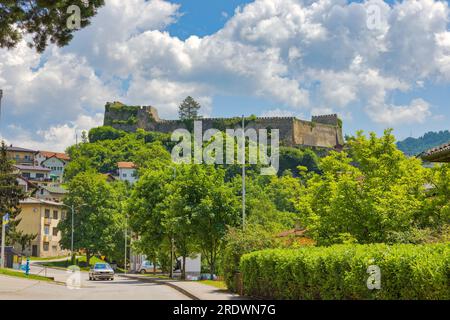 Forteresse de Jajce et vieille ville Banque D'Images