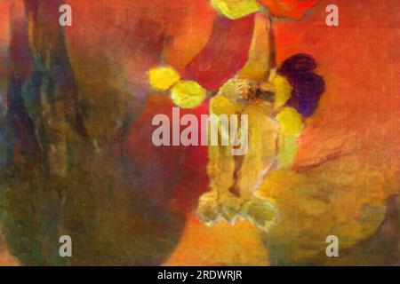 Une merveilleuse illustration de fond numérique impressionniste inspirée par les couleurs chaudes des fruits frais et des baies. Convient à l'encadrement et à la suspension. Banque D'Images