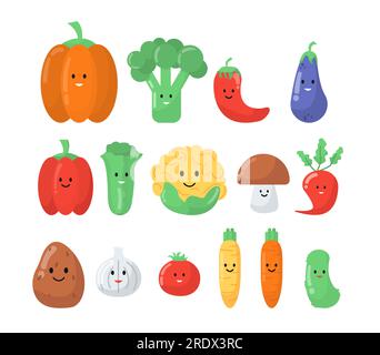 Ensemble de légumes différents Illustration de Vecteur