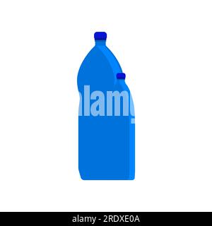 Deux bouteilles en plastique bleu ensemble. Illustration vectorielle et clipart. Illustration de Vecteur