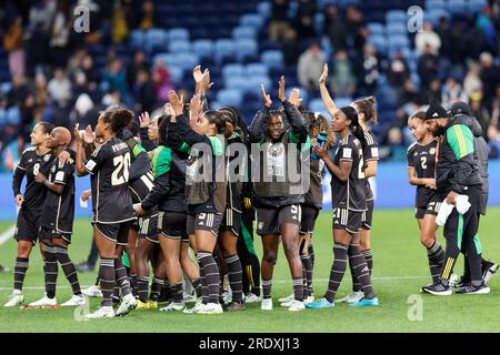 Sydney, Australie. 23 juillet 2023. Les joueuses jamaïcaines célèbrent un tirage au sort après la coupe du monde féminine de la FIFA 2023 entre la France et la Jamaïque au stade de football de Sydney le 23 juillet 2023 à Sydney, en Australie Credit : IOIO IMAGES/Alamy Live News Banque D'Images