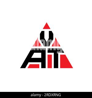 Logo de lettre triangle de TVA avec forme de triangle. Monogramme de conception de logo de triangle de TVA. Modèle de logo vectoriel de triangle de TVA avec la couleur rouge. TVA triangul Illustration de Vecteur