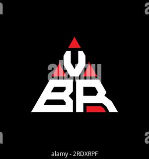 Logo de lettre triangle VBR avec forme de triangle. Monogramme de logo triangle VBR. Modèle de logo vecteur triangle VBR avec couleur rouge. VBR triangul Illustration de Vecteur