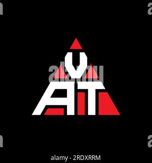 Logo de lettre triangle de TVA avec forme de triangle. Monogramme de conception de logo de triangle de TVA. Modèle de logo vectoriel de triangle de TVA avec la couleur rouge. TVA triangul Illustration de Vecteur