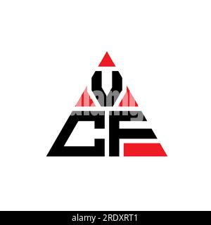 Logo VCF avec lettre triangulaire en forme de triangle. Monogramme de logo triangle VCF. Modèle de logo vecteur triangle VCF avec couleur rouge. VCF triangul Illustration de Vecteur