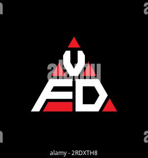 Logo de lettre triangle VFD avec forme de triangle. Monogramme de logo triangle VFD. Modèle de logo vecteur triangle VFD avec couleur rouge. VFD triangul Illustration de Vecteur