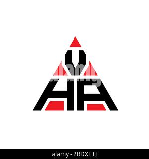Logo de lettre triangle VHA avec forme de triangle. Monogramme de logo triangle VHA. Modèle de logo vecteur triangle VHA avec couleur rouge. VHA triangul Illustration de Vecteur