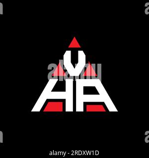 Logo de lettre triangle VHA avec forme de triangle. Monogramme de logo triangle VHA. Modèle de logo vecteur triangle VHA avec couleur rouge. VHA triangul Illustration de Vecteur