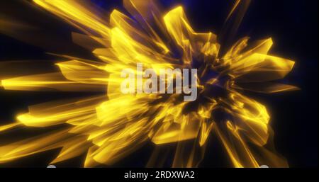 Abstraite jaune brillante lignes brillantes faisceaux d'énergie et ondes magiques, fond abstrait. Banque D'Images