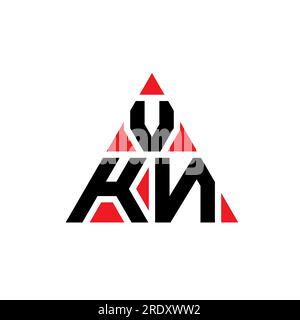 Logo de lettre triangle VKN avec forme de triangle. Monogramme de logo triangle VKN. Modèle de logo vecteur triangle VKN avec couleur rouge. VKN triangul Illustration de Vecteur