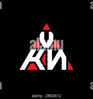 Logo de lettre triangle VKN avec forme de triangle. Monogramme de logo triangle VKN. Modèle de logo vecteur triangle VKN avec couleur rouge. VKN triangul Illustration de Vecteur