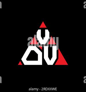 Logo de lettre triangle VOV avec forme de triangle. Monogramme de logo triangle VOV. Modèle de logo vecteur triangle VOV avec couleur rouge. VOV triangul Illustration de Vecteur