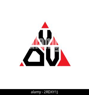 Logo de lettre triangle VOV avec forme de triangle. Monogramme de logo triangle VOV. Modèle de logo vecteur triangle VOV avec couleur rouge. VOV triangul Illustration de Vecteur